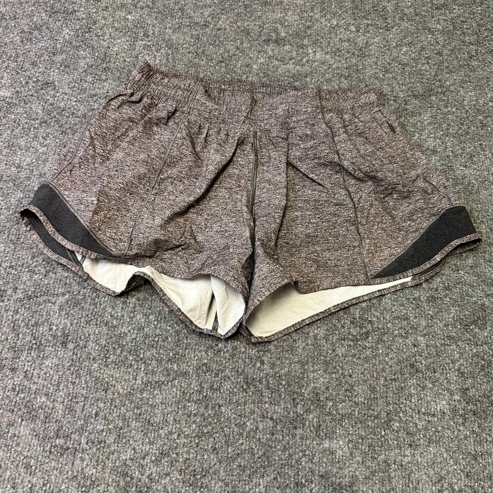 Lululemon Shorts Womens Size 8 Tall Gray Heathered Hotty Hot Running Athletic
